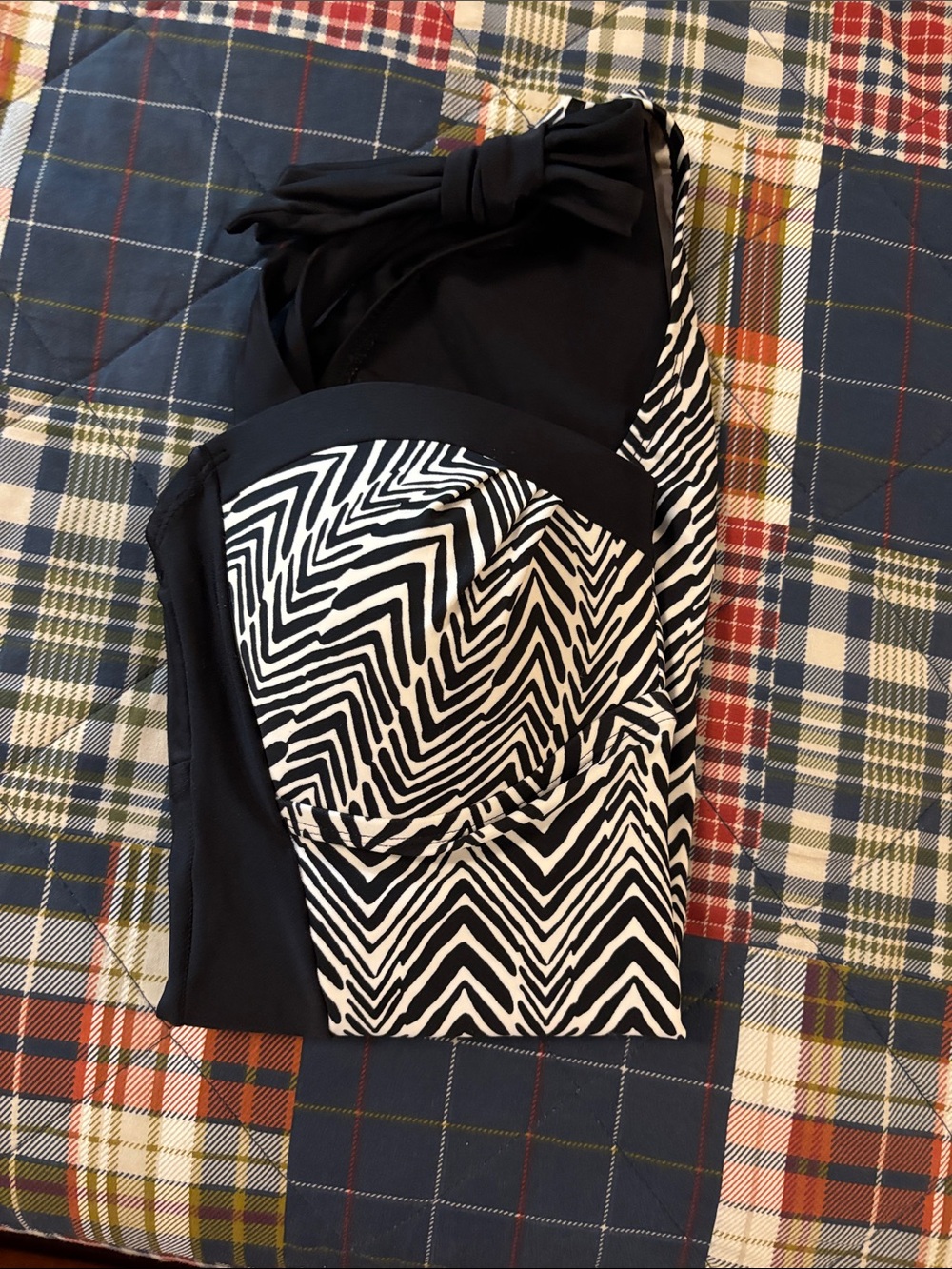 Black & White Chevron One-Piece Swimsuit - Picture 6 of 6